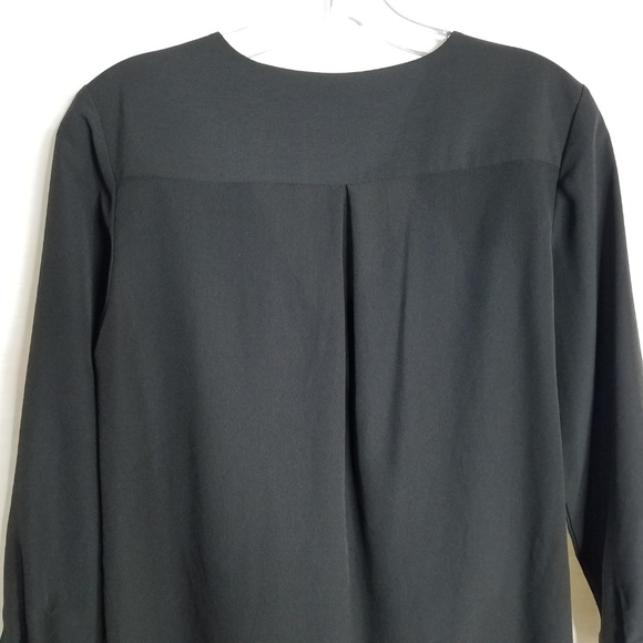 Armani Exchange Black Ruffle Blouse Crossover Sz S - Picture 6 of 6